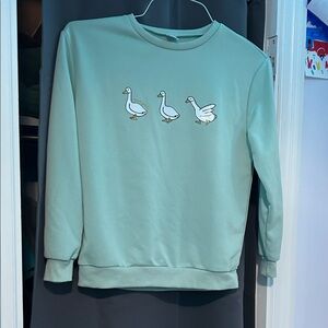 Green unisex kids goose sweatshirt